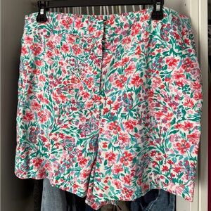 J. Crew Multicolor Linen Blend Floral Women's Shorts
